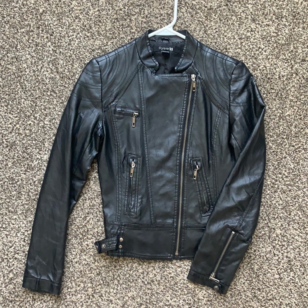Forever 21 black leather jacket